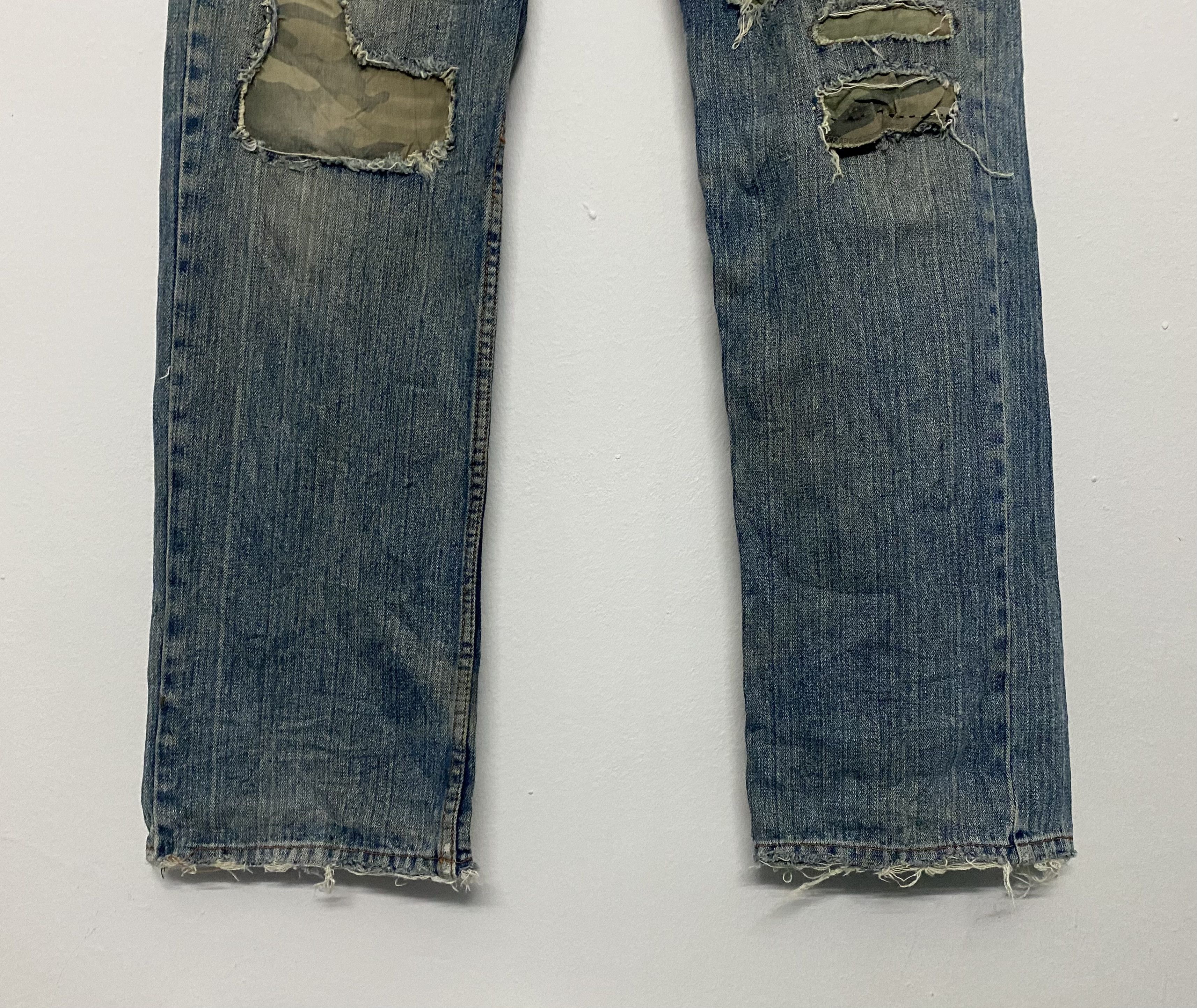 Japanese Brand Vintage Y2K NYLAUS JEANS Distressed Camo Patch Denim XLARGE Size US 34 / EU 50 - 5 Thumbnail