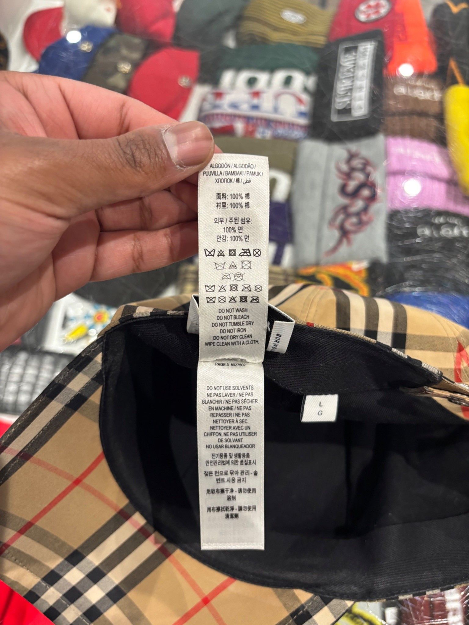Burberry Burberry TB Logo Check Cap Size ONE SIZE - 7 Thumbnail