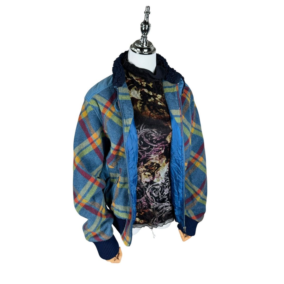 Japanese Brand ☀️POP ENGLAND SHADOW PLAIDS BOMBER JACKET Size S / US 4 / IT 40 - 1 Thumbnail
