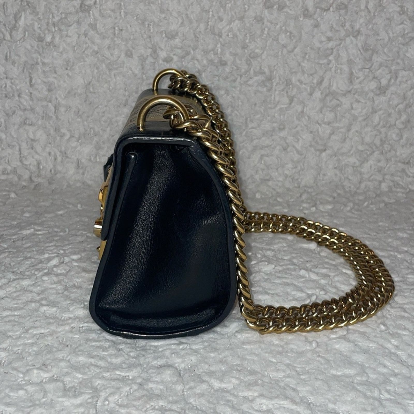 Gucci Gucci Padlock GG Supreme Chain Bag Black/Gold Size ONE SIZE - 6 Thumbnail