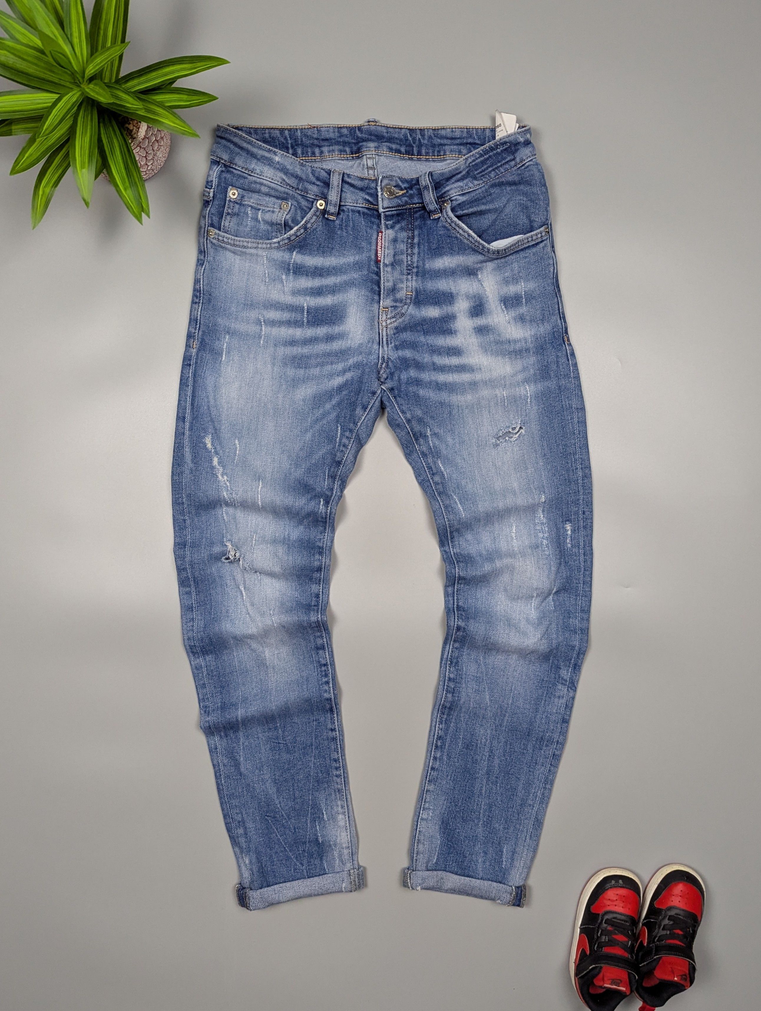 Dsquared2 DSQUARED2 Authentic Skinny Light Blue Distressed Jeans Size US 30 / EU 46 - 1 Thumbnail