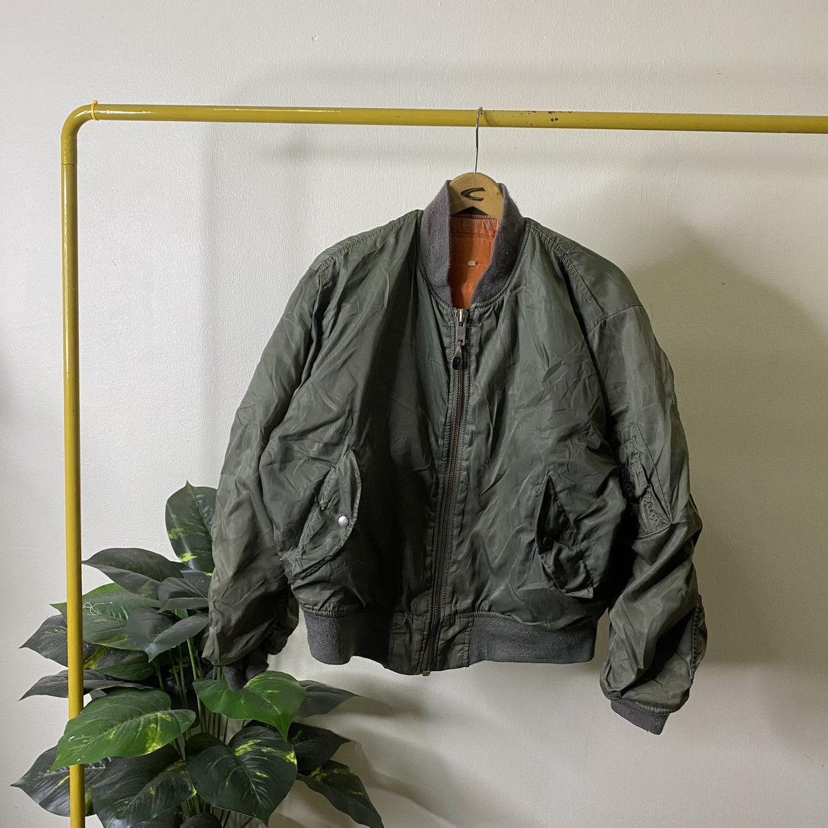 Vintage Vintage 1990s Bomber Jacket Army Military Style Size US XL / EU 56 / 4 - 1 Thumbnail