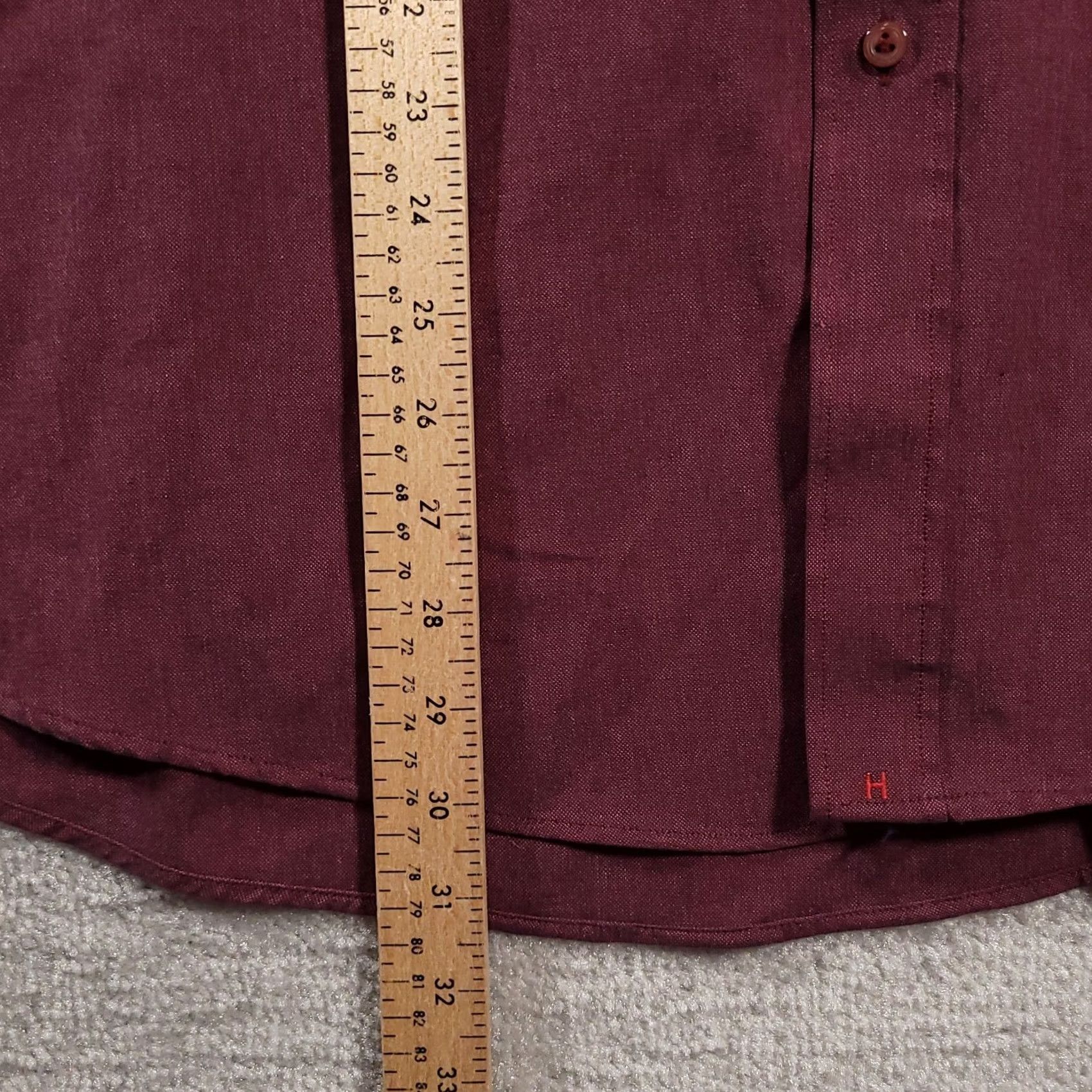 Vintage VINTAGE Button-Down Shirt Mens 18 34/35 Long Sleeve Red Cotton Blend Solid 90s FLAW Size US XXL / EU 58 / 5 - 6 Thumbnail