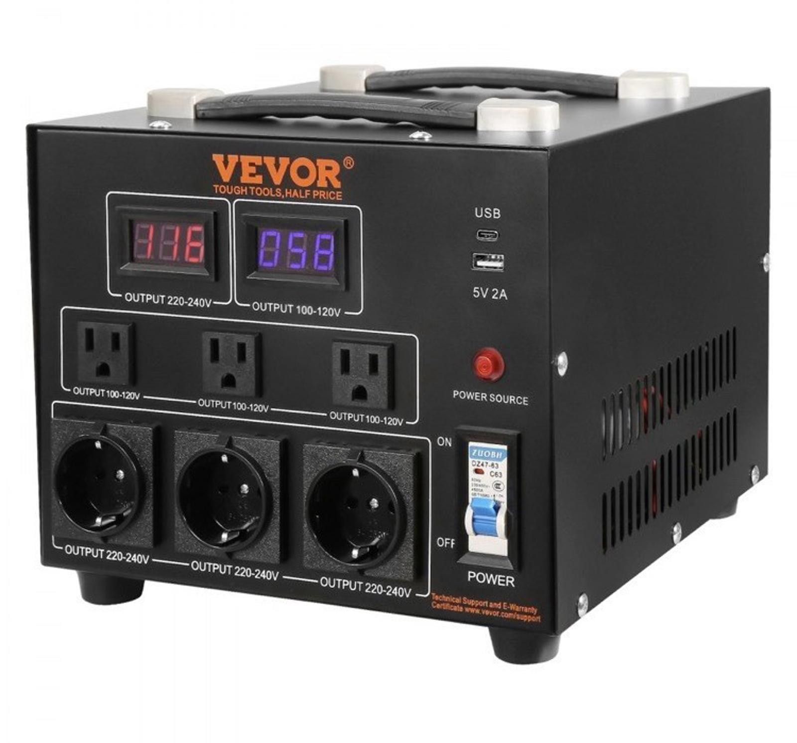 Other 5000W Voltage Converter Up/Down 220V 110V 110V 220V VEVOR Size ONE SIZE - 12 Thumbnail