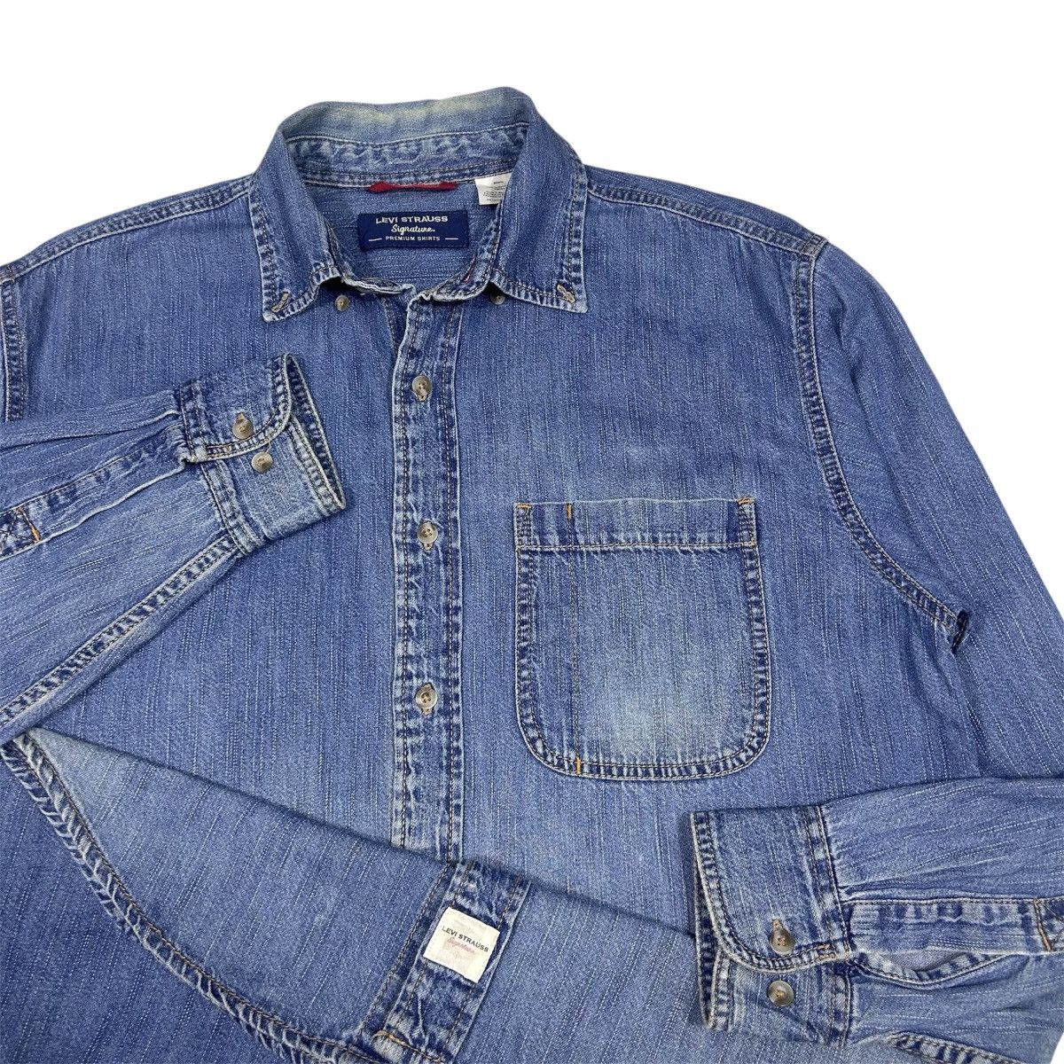 Levi's Levis Strauss Signature Denim Longsleeves Button Up Shirt Size US XL / EU 56 / 4 - 3 Thumbnail