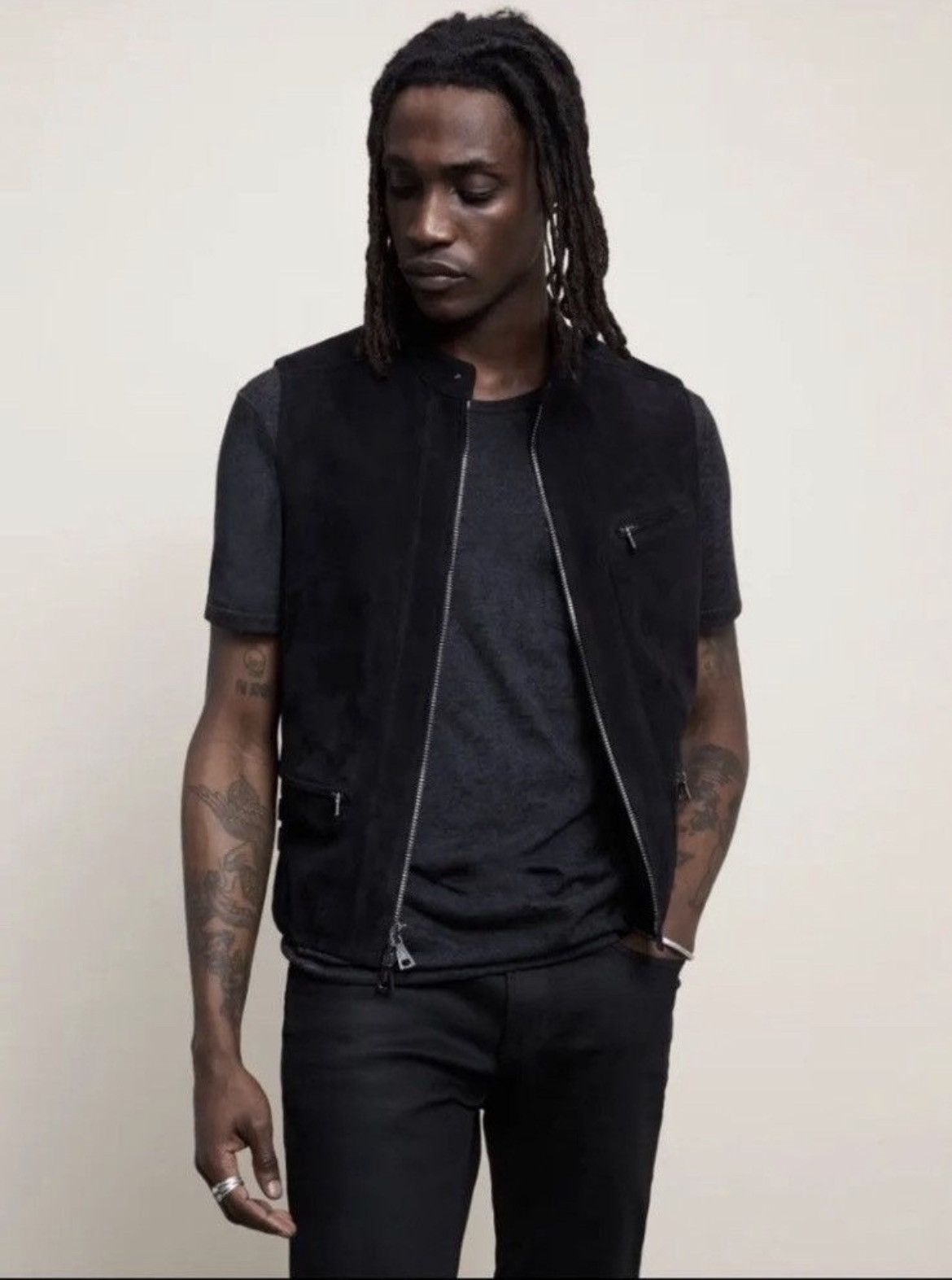 John Varvatos Goat suede Biker Moto vest. 48 Size US M / EU 48-50 / 2 - 1 Thumbnail