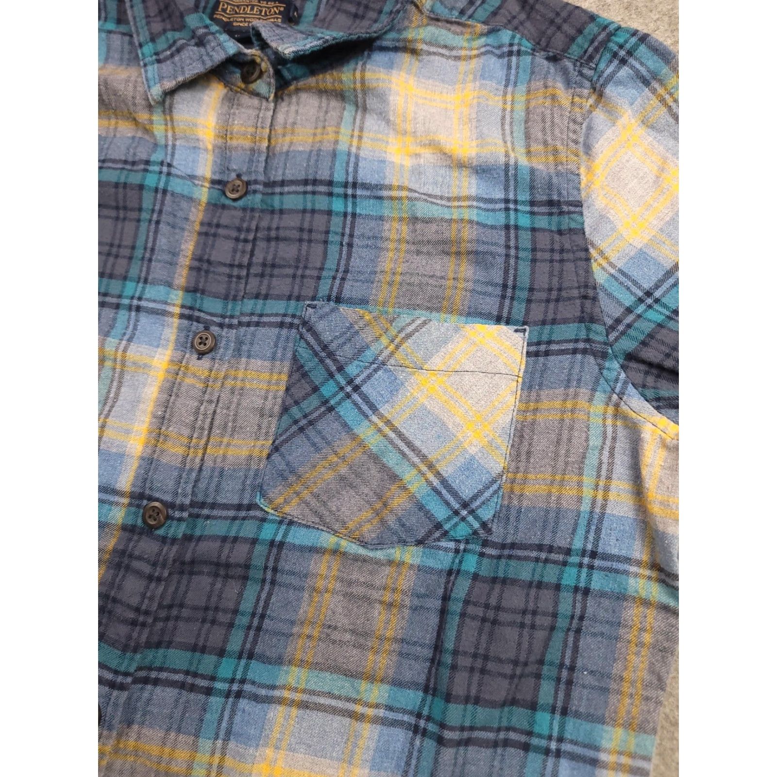 Pendleton Pendleton Shirt Womens Medium Blue Yellow Plaid Flannel Button Up Pocket Casual Size M / US 6-8 / IT 42-44 - 4 Thumbnail