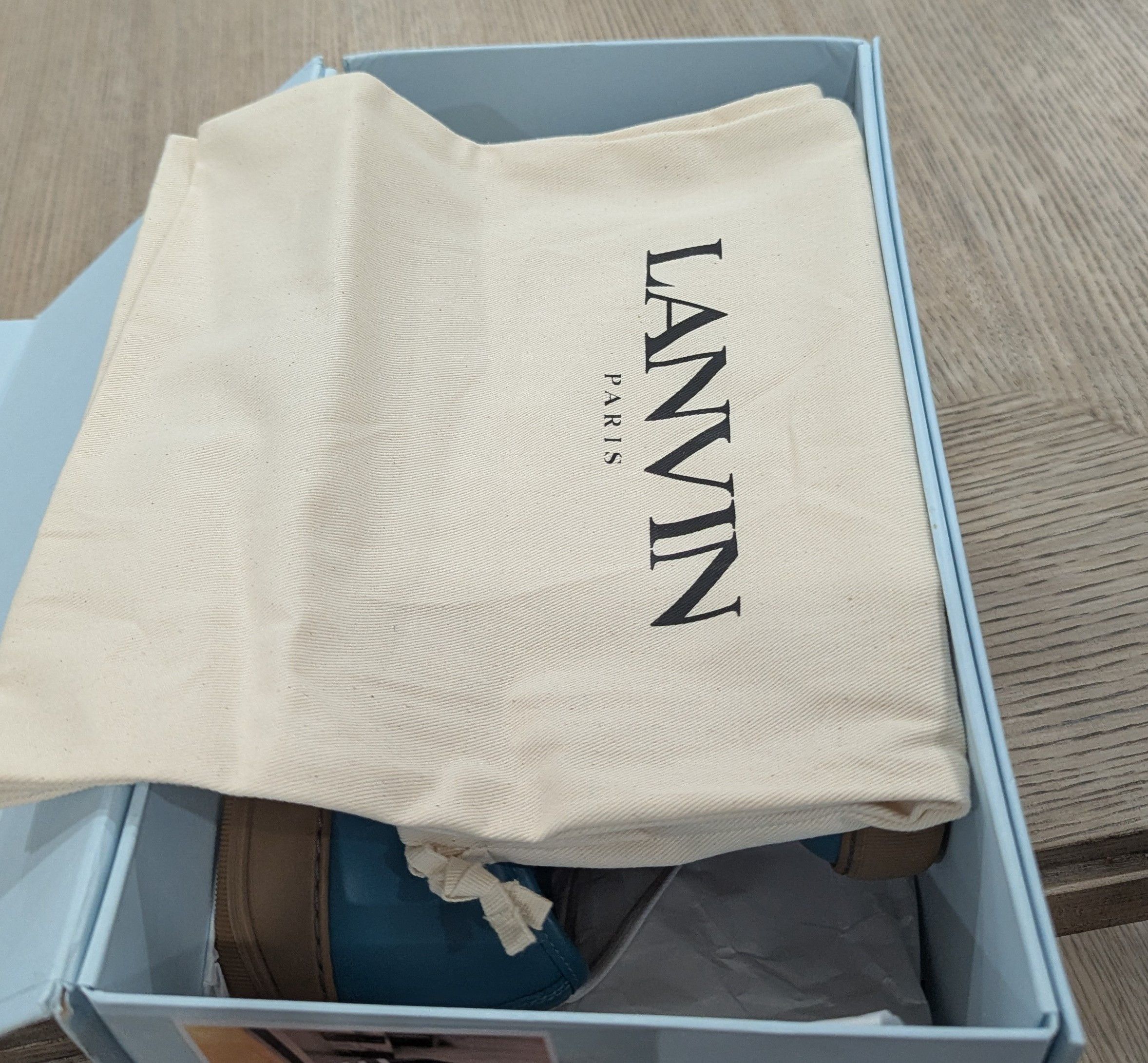 Lanvin Lanvin Leather Low-Top Sneakers Teal/White UK 9 US 10 Size US 10 / EU 43 - 8 Thumbnail