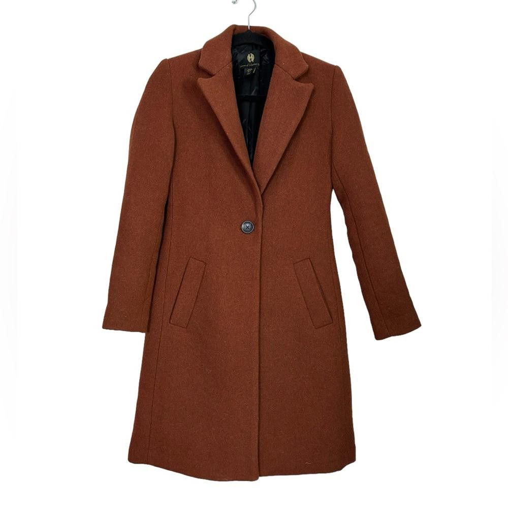 Designer House of Harlow 1960 l Brown Wool Blend Long Peacoat XS Size XS / US 0-2 / IT 36-38 - 1 Thumbnail
