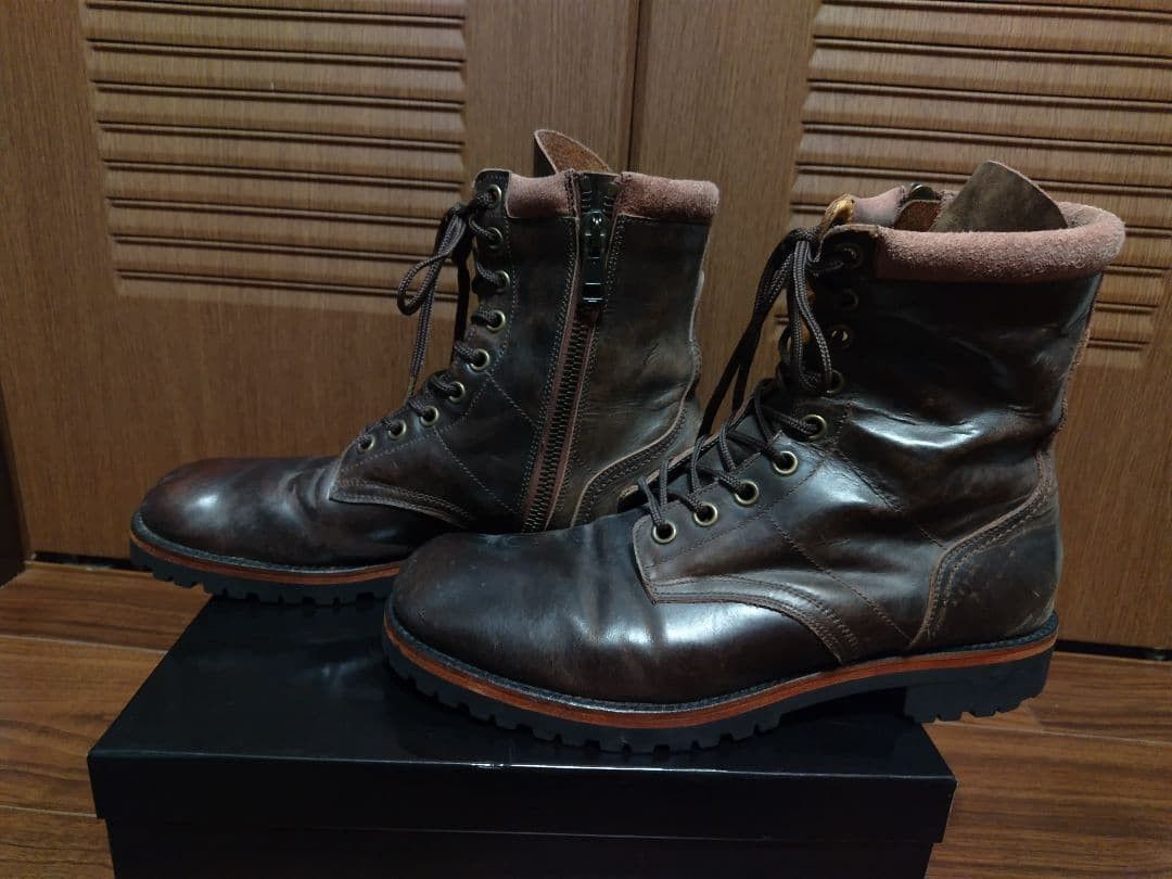 Number (N)ine AW08 "My Own Private Portland" Archive Leather Boots Size US 9 / EU 42 - 4 Thumbnail