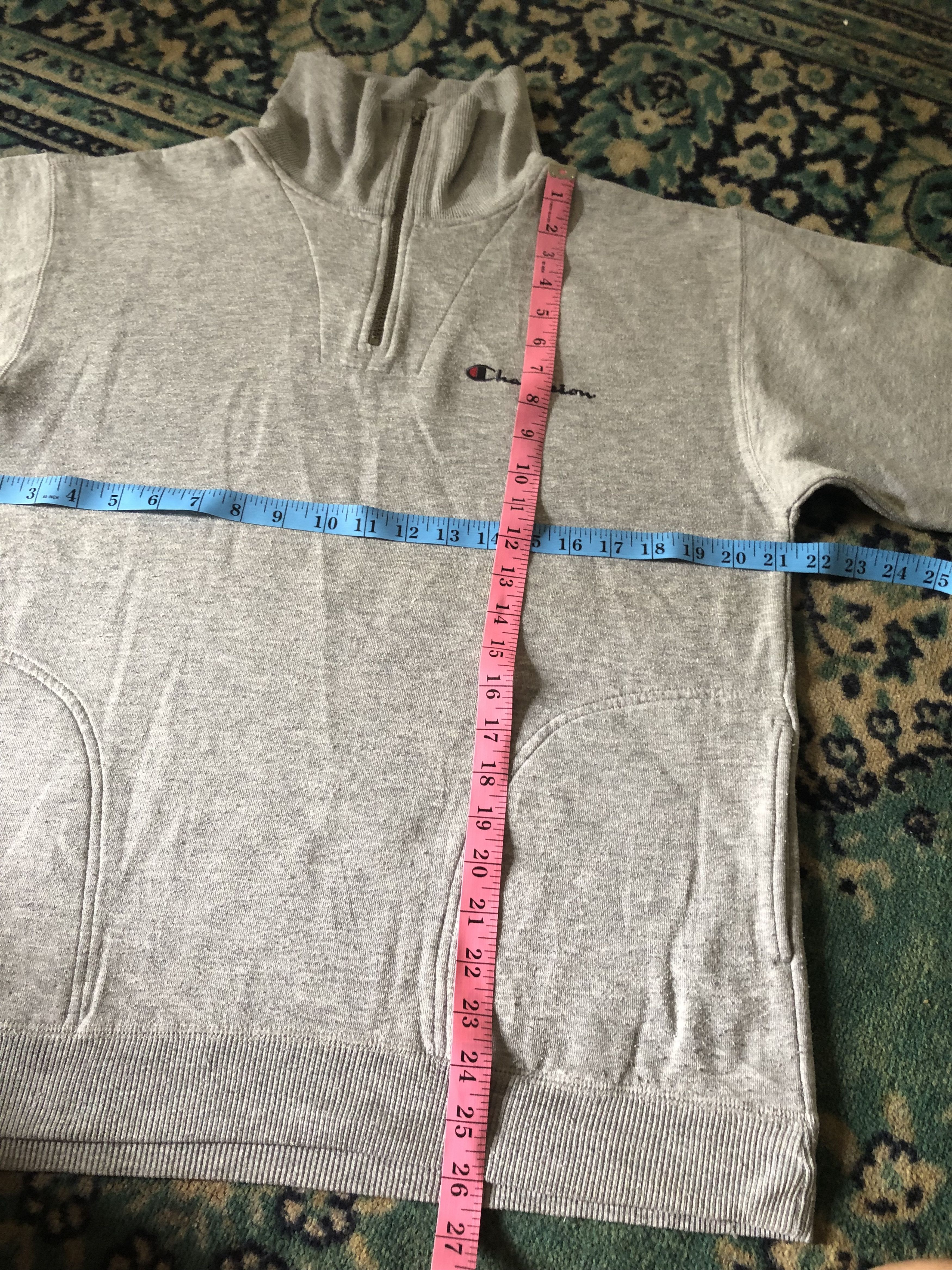 Champion Vintage Half Zip Jumper Sweatshirt Grey Sweatshirt Medium Size US M / EU 48-50 / 2 - 6 Thumbnail