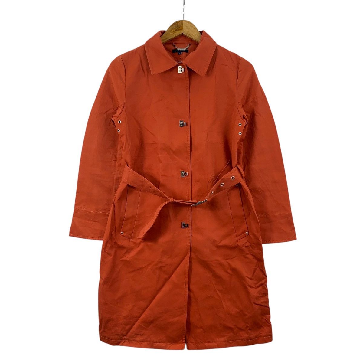 Tommy Hilfiger TOMMY HILFIGER Orange Long Trench Coat Parka Jacket Size M / US 6-8 / IT 42-44 - 1 Thumbnail