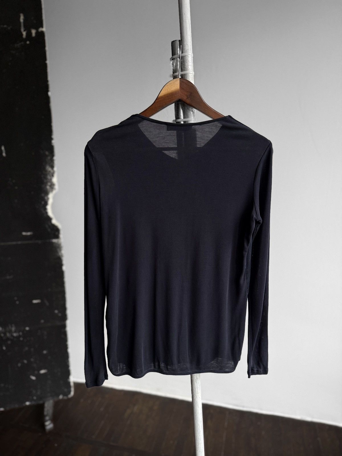 Sandro Sandro Paris Womens Navy Faux Wrap V-Neck Long Sleeve Top Size S / US 4 / IT 40 - 4 Thumbnail