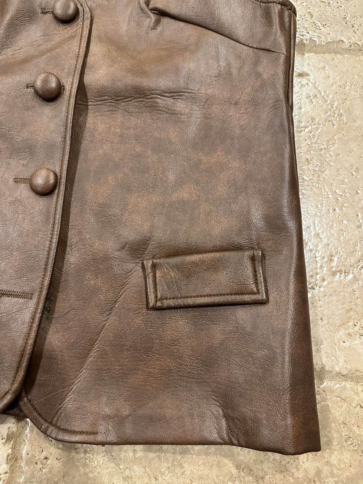 Vintage Vintage Union Made Brown Leather Vest Size M / US 6-8 / IT 42-44 - 5 Thumbnail