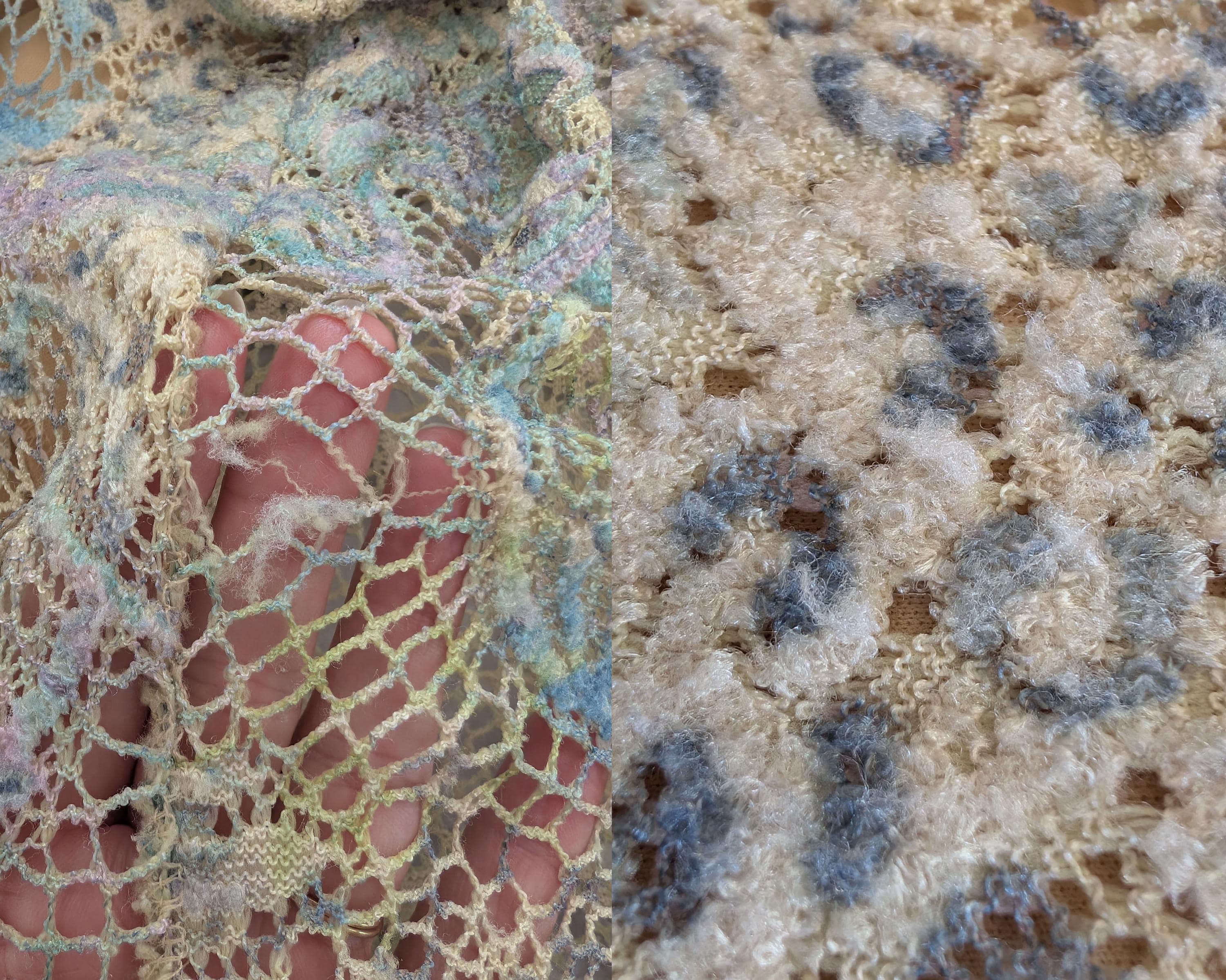 Vintage Y2K Crochet Lace Knit Top, 2000s Fitted Paisley Leopard Mesh Size M / US 6-8 / IT 42-44 - 9 Thumbnail