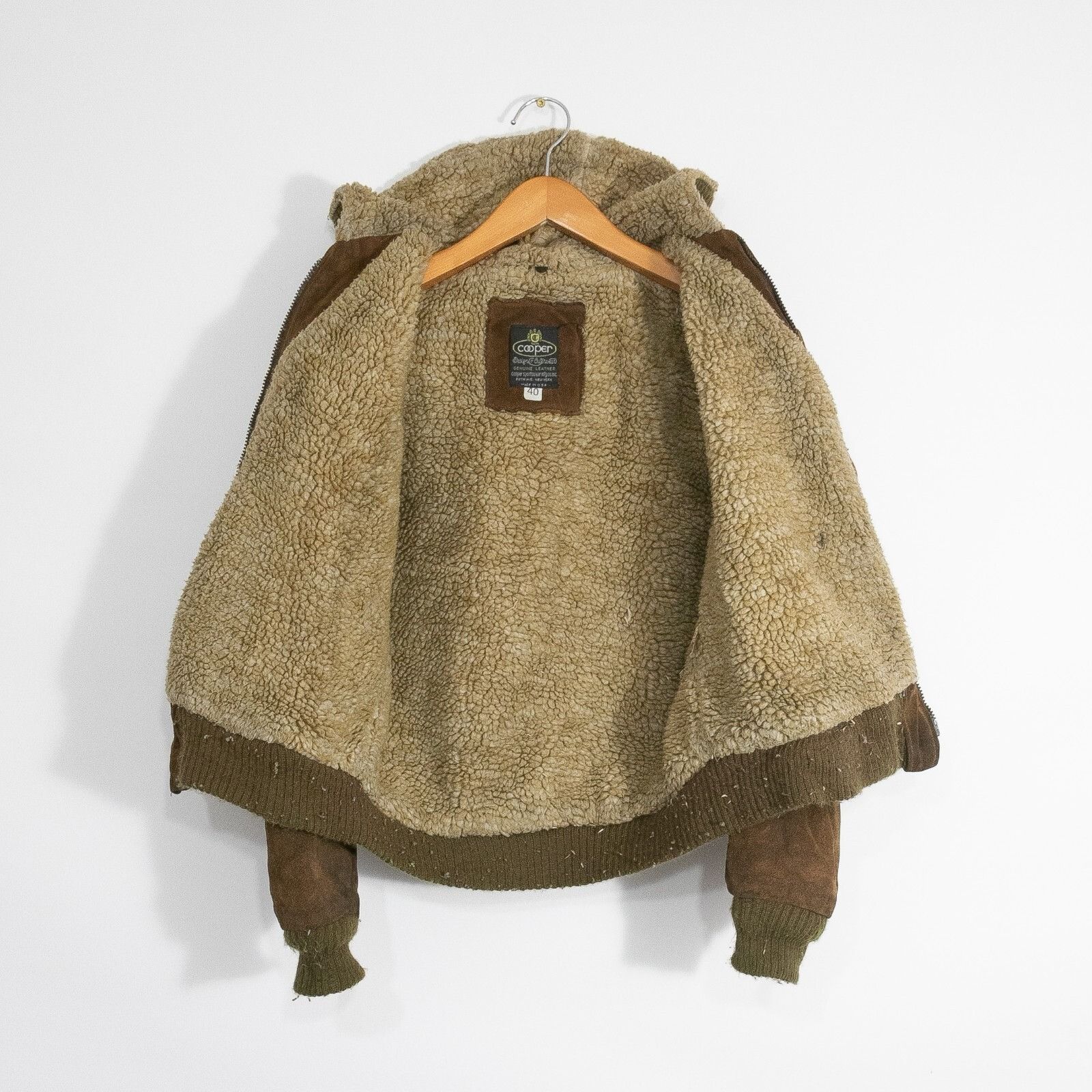 Cooper × Vintage Vintage Cooper Rough Out Suede Sherpa Jacket 40 - Distressed Size US M / EU 48-50 / 2 - 5 Thumbnail