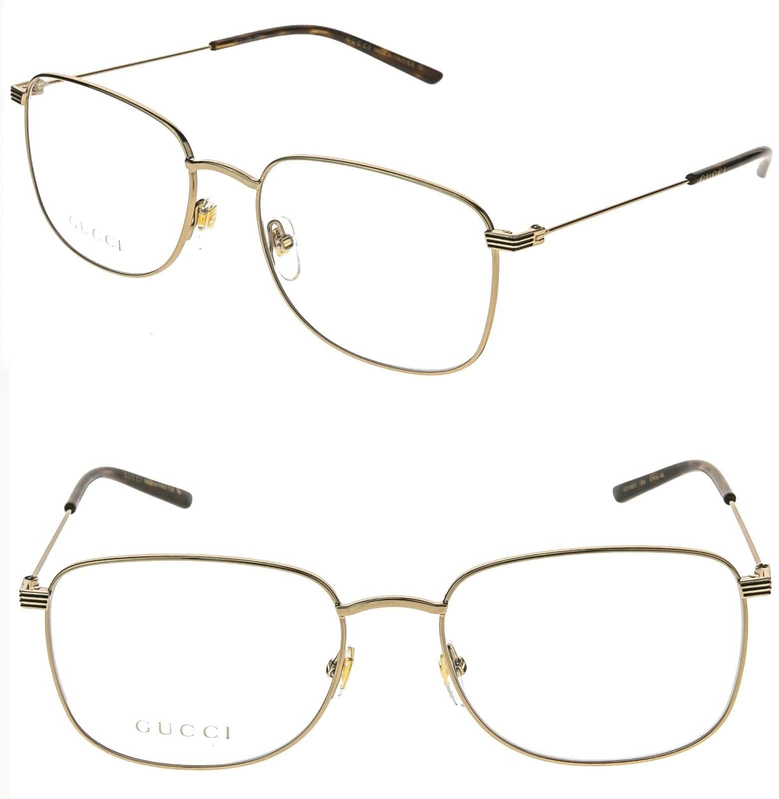 Gucci GUCCI GG1052O 1052 Gold Classic Stripe Logo Eyeglasses 004 Size ONE SIZE - 1 Thumbnail