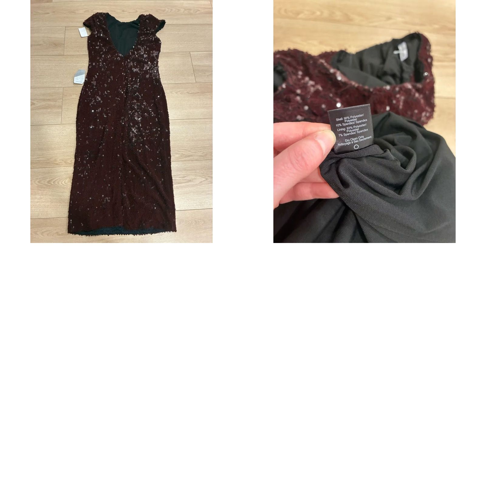 Dress the Population Dress the Population Marcella Velvet Sequin Dress Burgundy L Women Midi Sequin Dress the Population Womens L Burgundy Velvet Sequin Dress Size L / US 10 / IT 46 - 8 Thumbnail