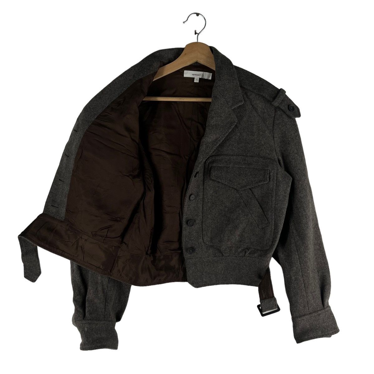 Vintage 🔥VTG WOOL BOMBER JACKET CROPPED VANESSABRUNO JAPAN Size US M / EU 48-50 / 2 - 11 Thumbnail