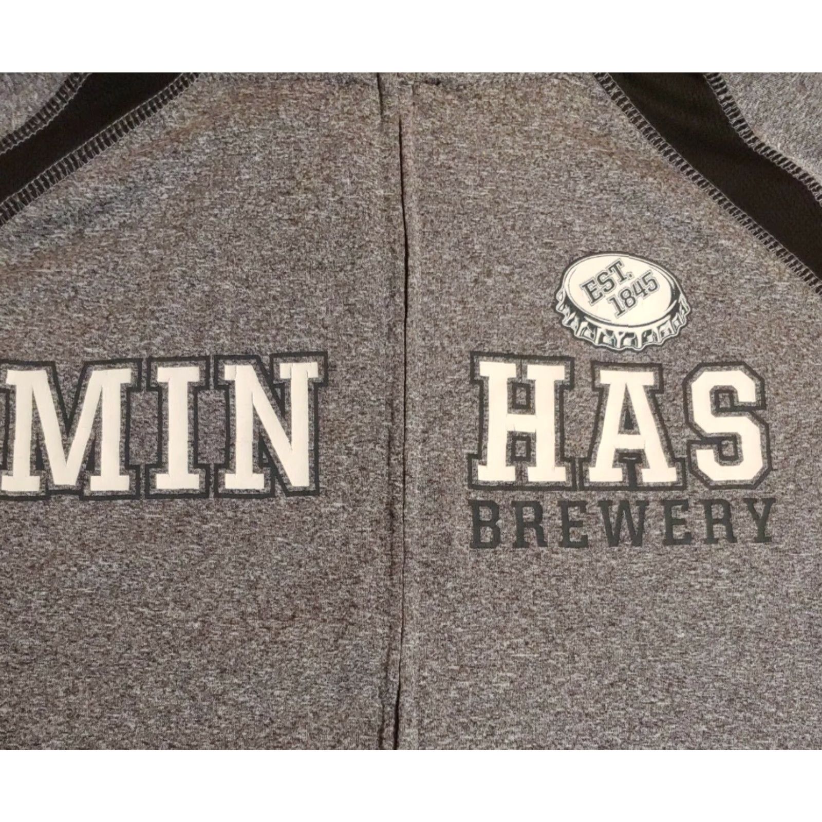 Vintage Min Has Brewery EST 1845 jacket Womens L Zipup Hoodie Gray Pockets Athletic Running Jogging Activewear Size L / US 10 / IT 46 - 4 Thumbnail
