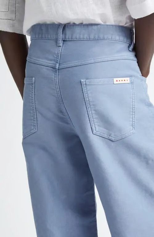 Marni o1w1db11125 Cotton Wide Leg Pants in Blue Size US 36 / EU 52 - 4 Thumbnail