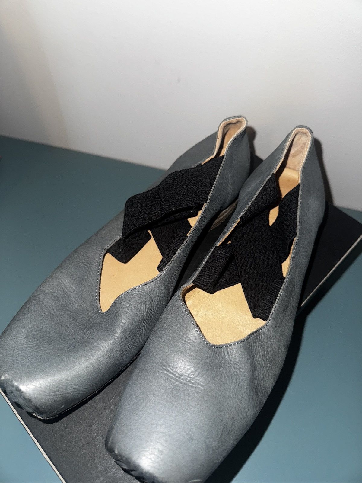 Uma Wang Uma Wang Grained leather heeled ballerina flats Size US 7 / IT 37 - 3 Thumbnail