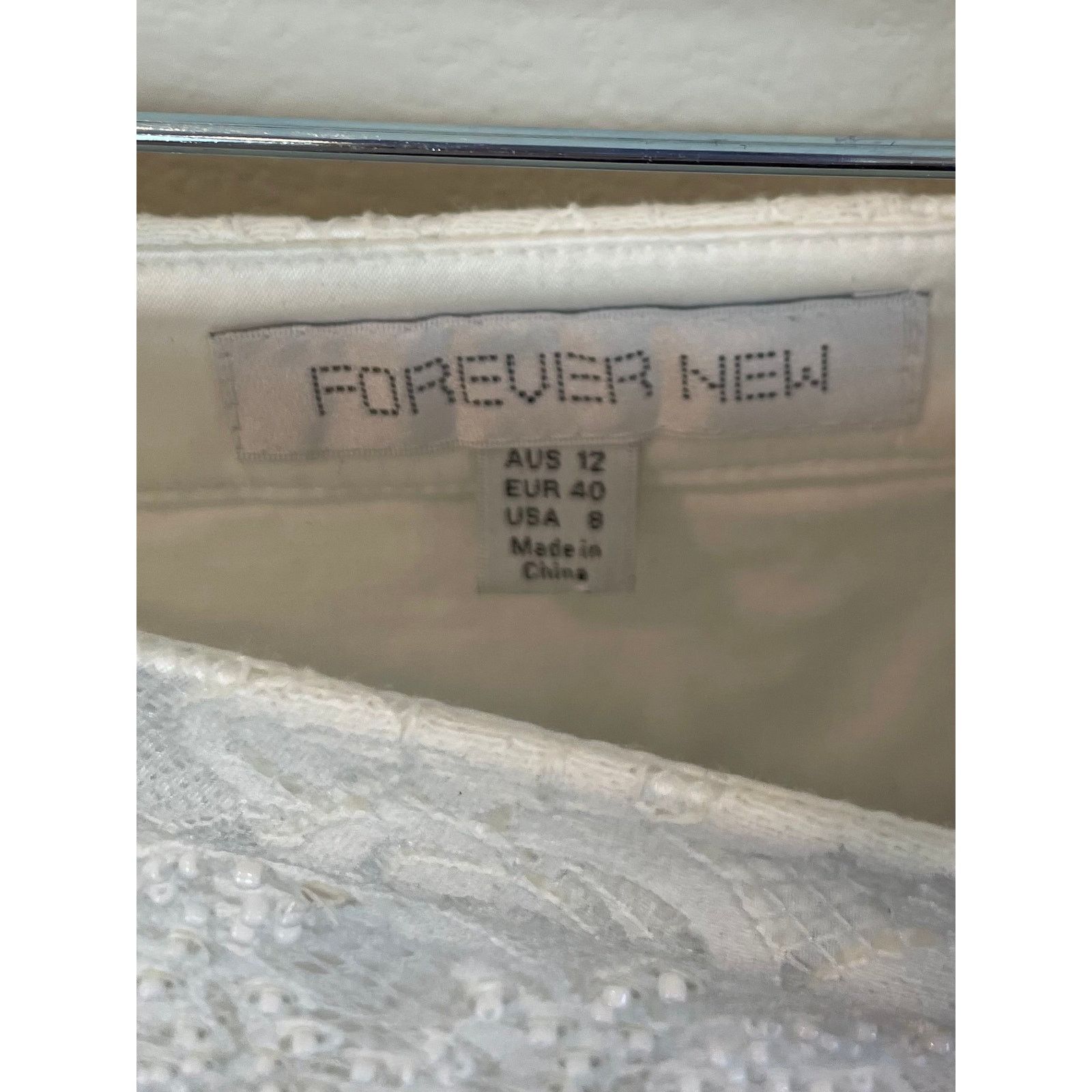 Other Forever New White Beaded Mini Skirt, Size 8 Size 30" / US 8 / IT 44 - 4 Thumbnail