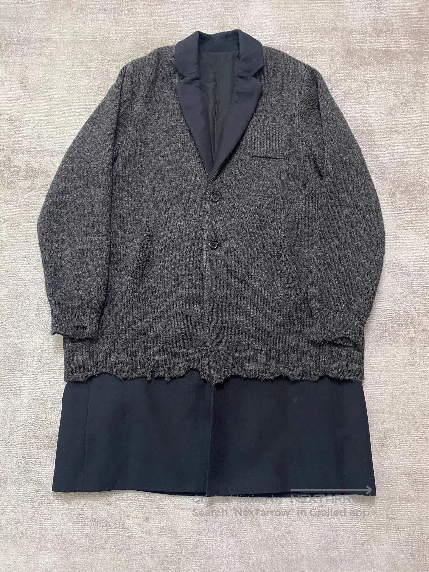 Undercover Black Layered Long Coat with Knit Detail. Size US M / EU 48-50 / 2 - 1 Thumbnail