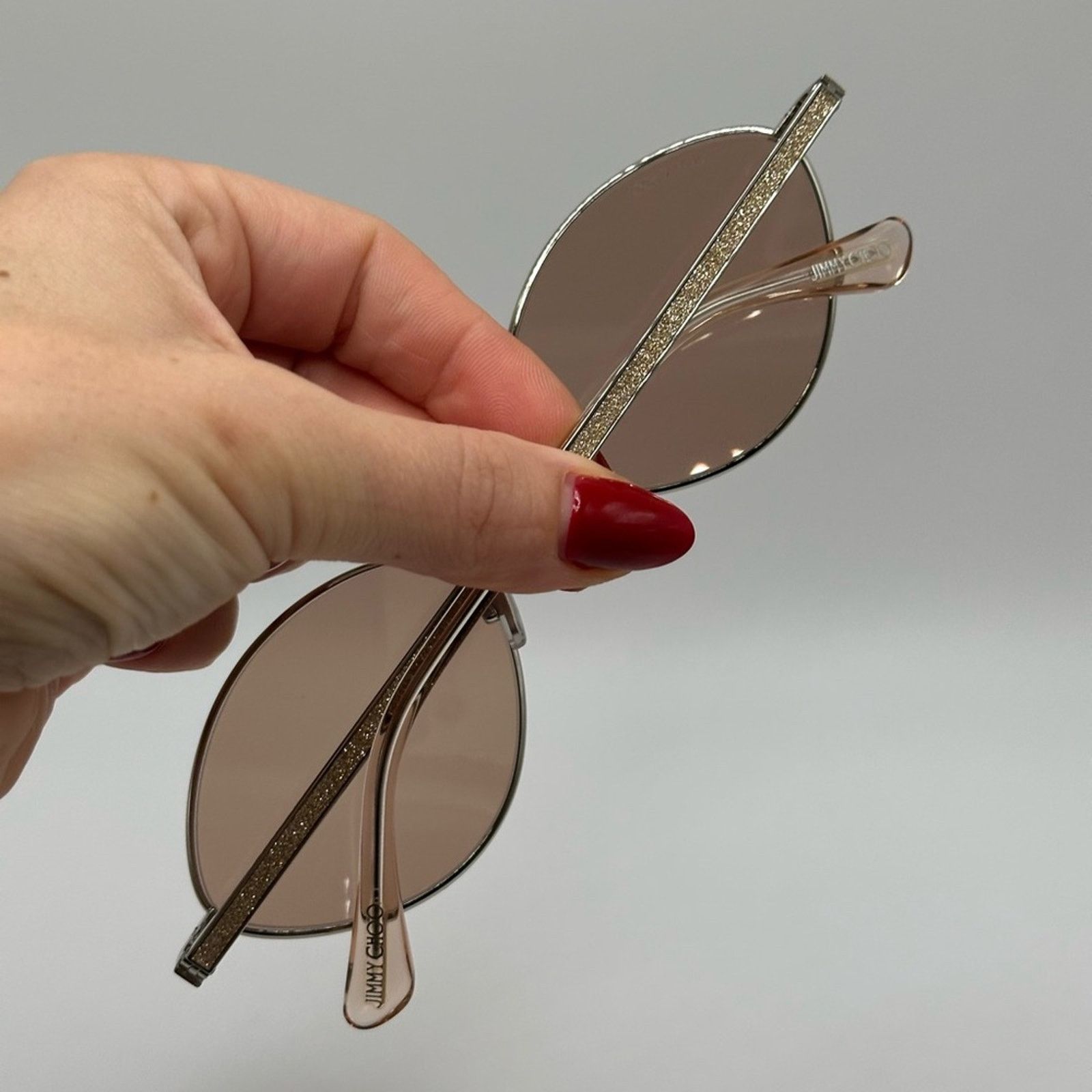 Jimmy Choo JIMMY CHOO SUNGLASSES Sonny/S 9F6 Peach Palladium with Chain Size ONE SIZE - 9 Thumbnail