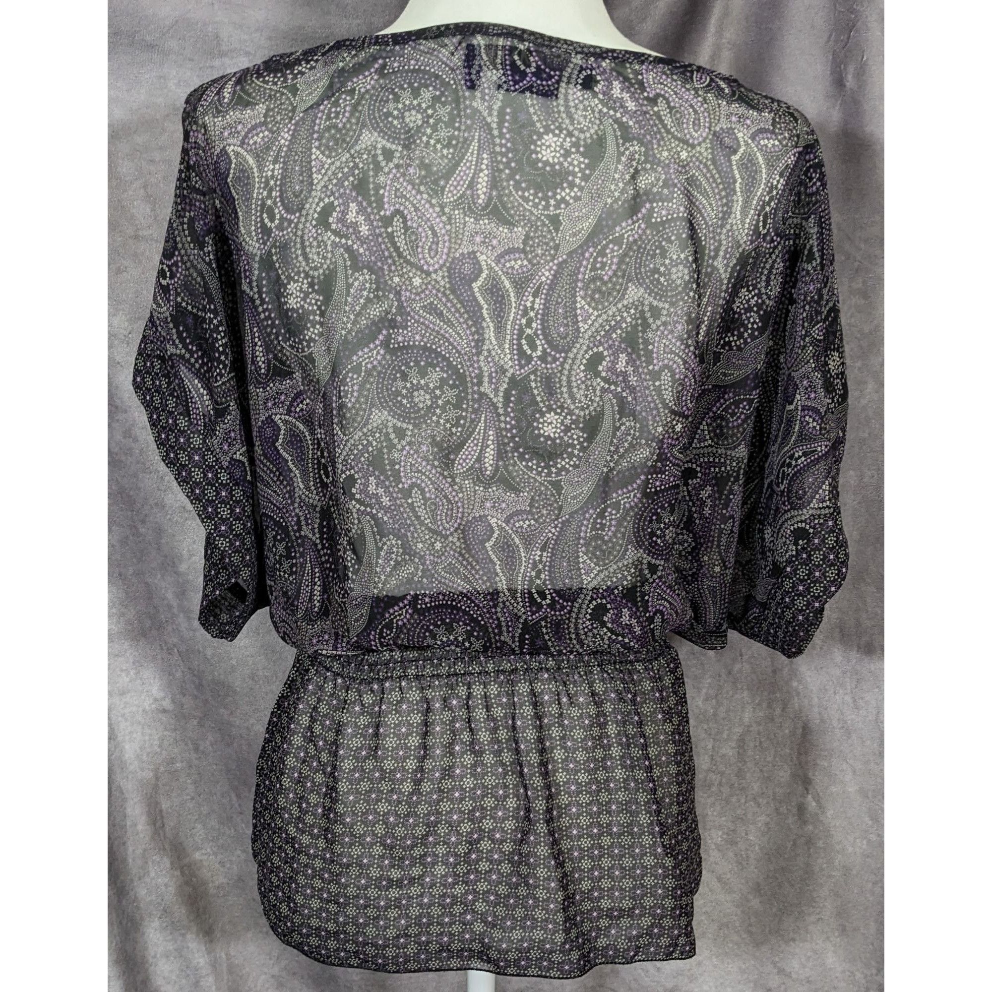 Bcbgmaxazria Boho Chic Sheer Paisley Top by Miley Cyrus x BCBG Maxazria Size M / US 6-8 / IT 42-44 - 9 Thumbnail