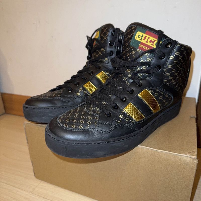 Gucci Gucci Stylish Black High Top Sneakers - Size US 8 / EU 41 - 1 Thumbnail