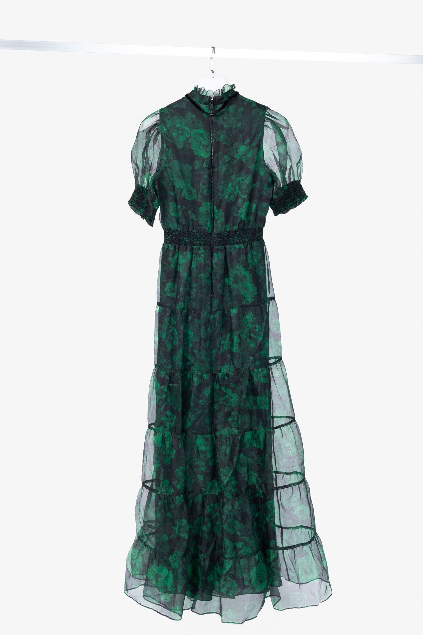 Alice + Olivia Alice + Olivia Coletta Dream Floral Emerald Silk Maxi Dress Size XS / US 0-2 / IT 36-38 - 2 Thumbnail