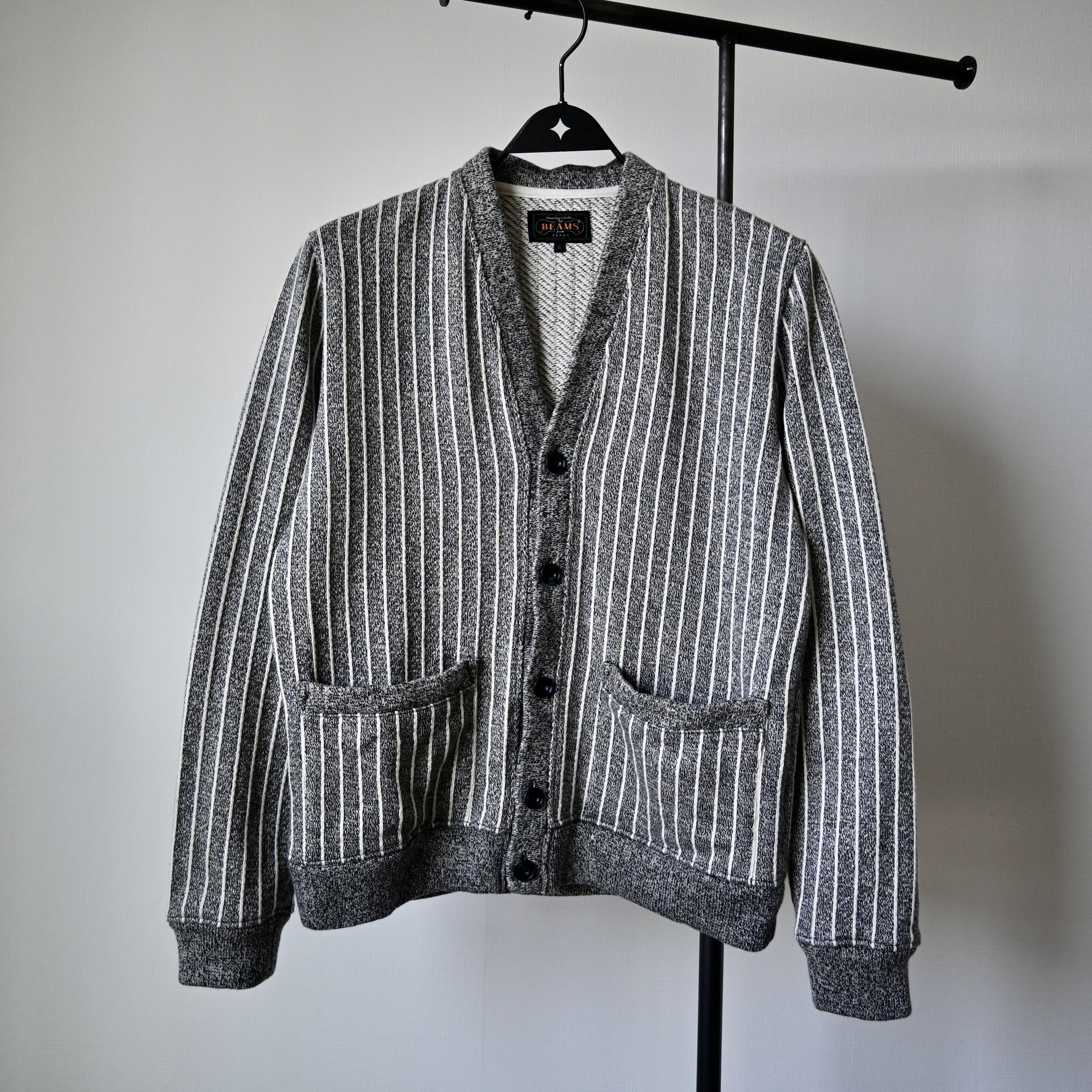 Beams Plus BEAMS Plus stiriped knit sweat cardigan, made in Japan Size US S / EU 44-46 / 1 - 1 Thumbnail