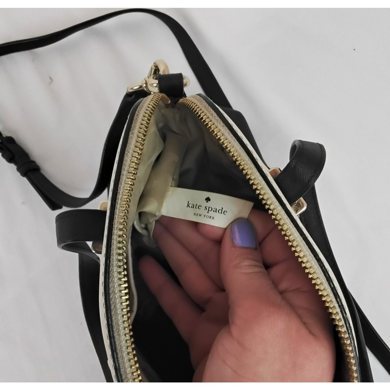 Kate Spade Kate Spade Convertible Satchel Handbag Purse Black/White Size ONE SIZE - 11 Thumbnail