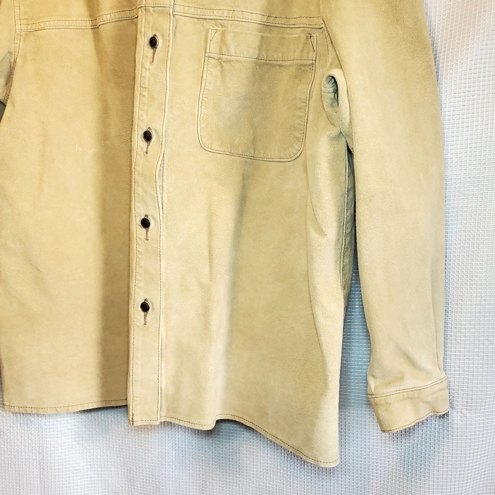 Coldwater Creek VINTAGE Coldwater Creek Jacket Womens L Beige Vtg Suede Shacket Heavy Button Front Size L / US 10 / IT 46 - 4 Thumbnail