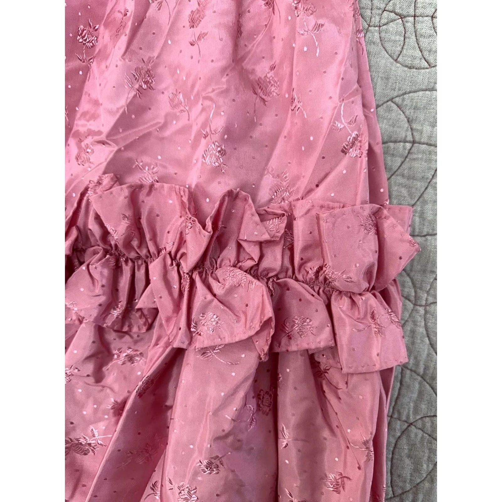 Pinko Pink Prairie Dress Puff Sleeve Ruffle Cottagecore VTG 80s Pink Floral Women’s XS Size XS / US 0-2 / IT 36-38 - 3 Thumbnail