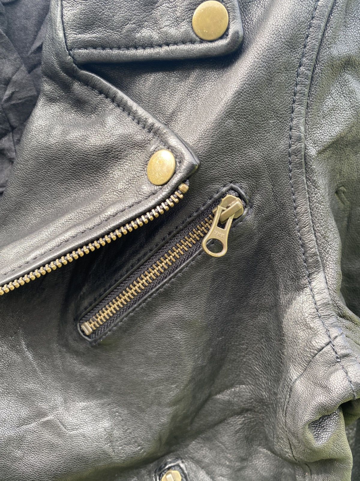 Japanese Brand Vintage Leather Biker Jacket Black Size S-Ungrid Mark Styler Size S / US 4 / IT 40 - 5 Thumbnail