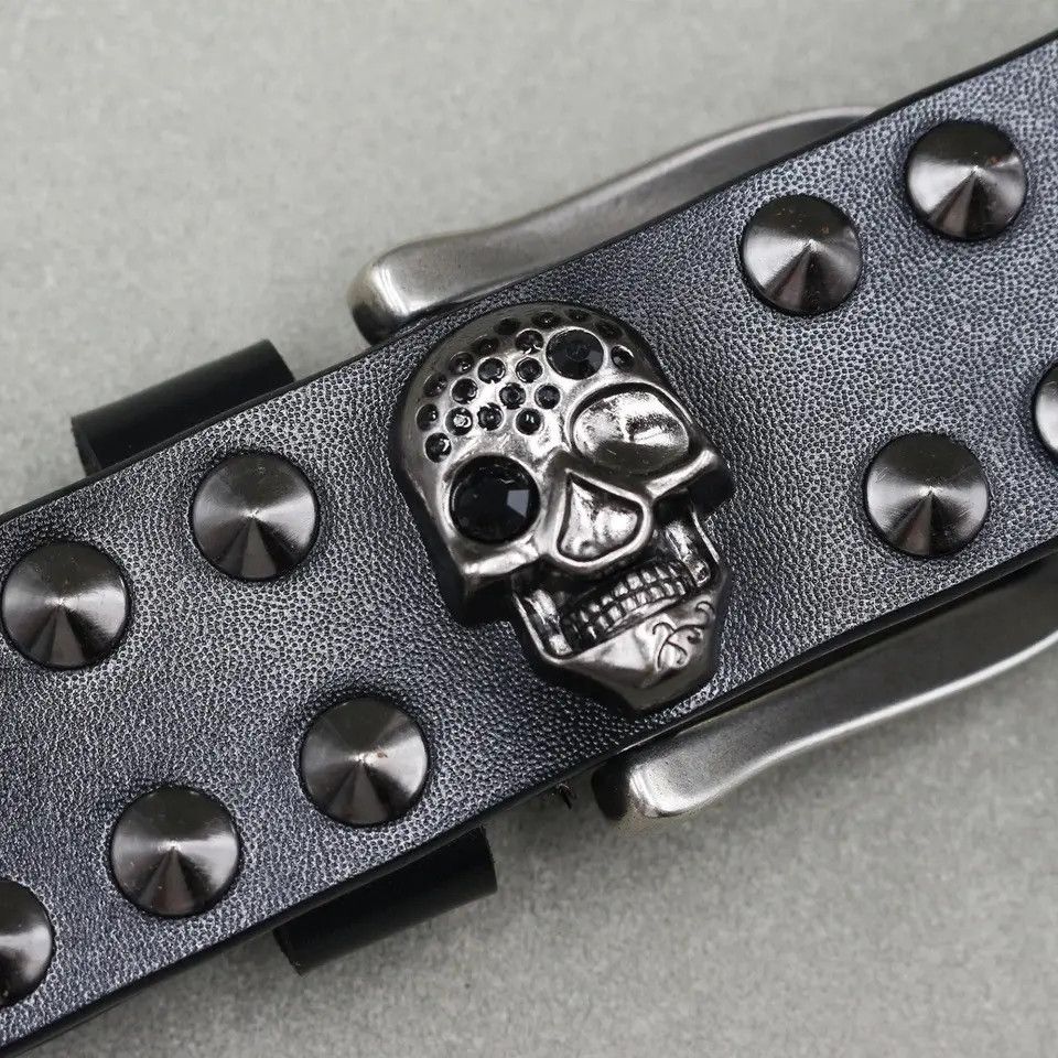 Japanese Brand × Leather Skull Rock Studded Belt Size ONE SIZE - 4 Thumbnail