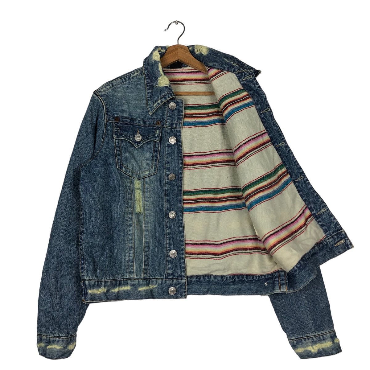 Japanese Brand 🔥Vtg Denim Biker Jacket Japan Blanket Lining Size US M / EU 48-50 / 2 - 11 Thumbnail