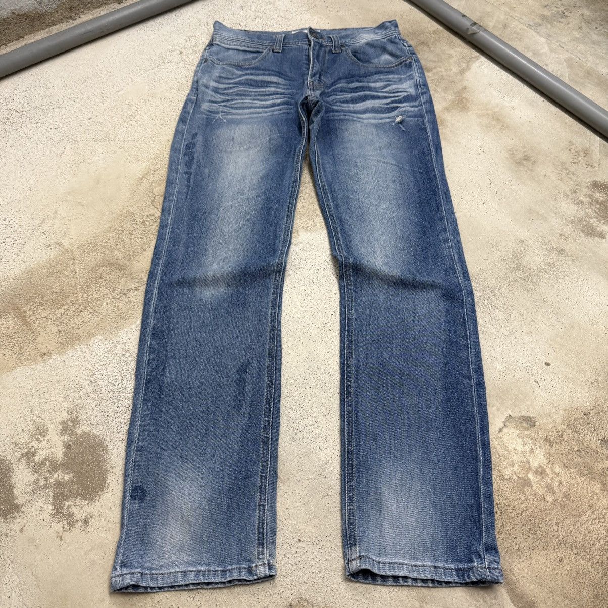 Japanese Brand Robble Whisker Distressed Straight Denim Pants Size US 28 / EU 44 - 3 Thumbnail