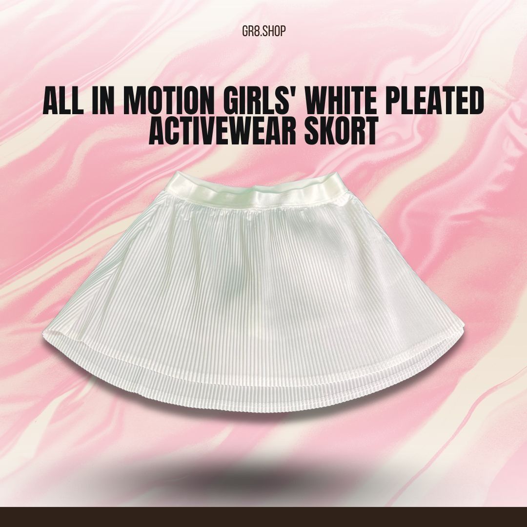Other ALL IN MOTION Girls White Pleated Activewear Skort L (10/12) Size 27" / US 4 / IT 40 - 1 Thumbnail
