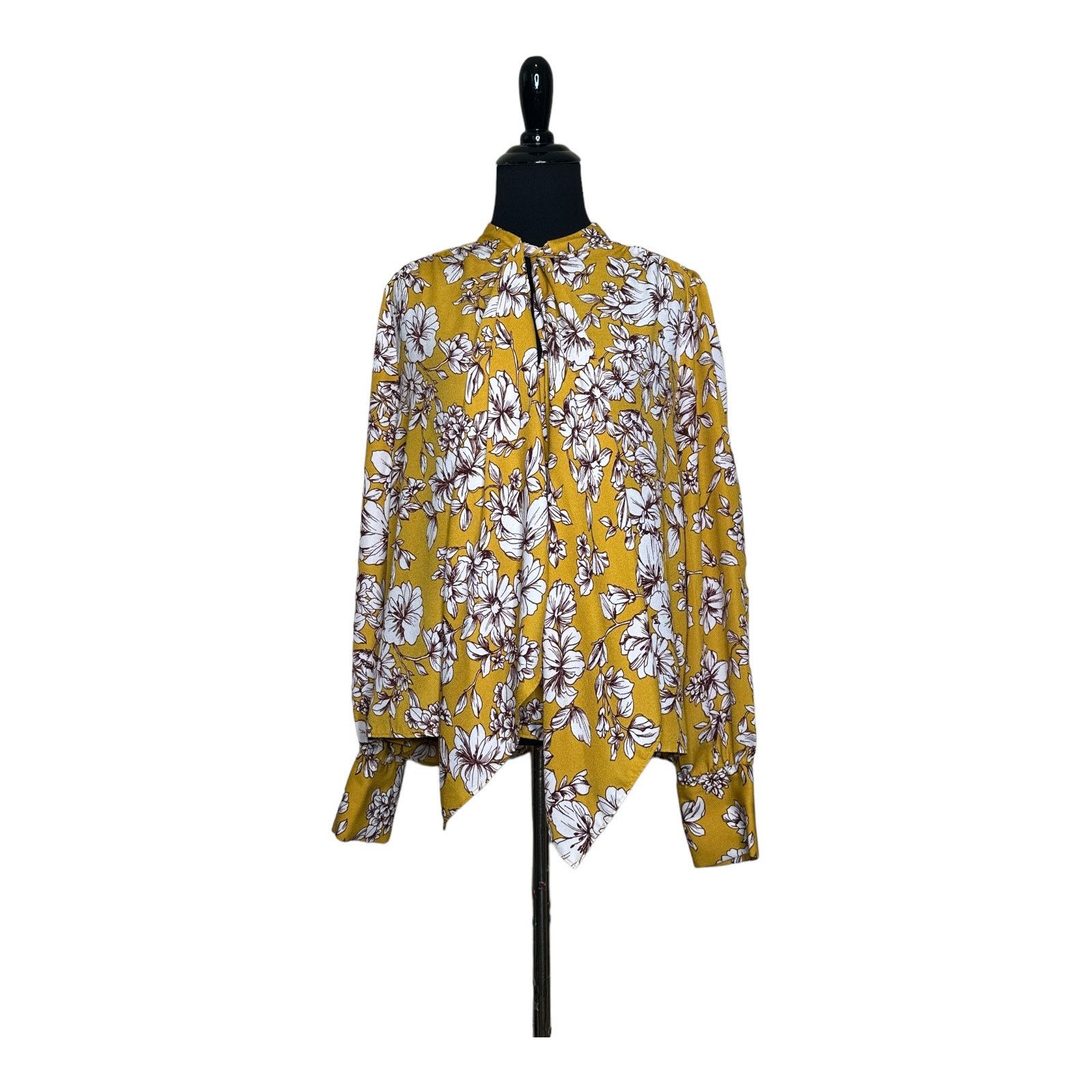 Forever 21 Forever 21 yellow floral long sleeves boho blouse size Large Size L / US 10 / IT 46 - 8 Thumbnail