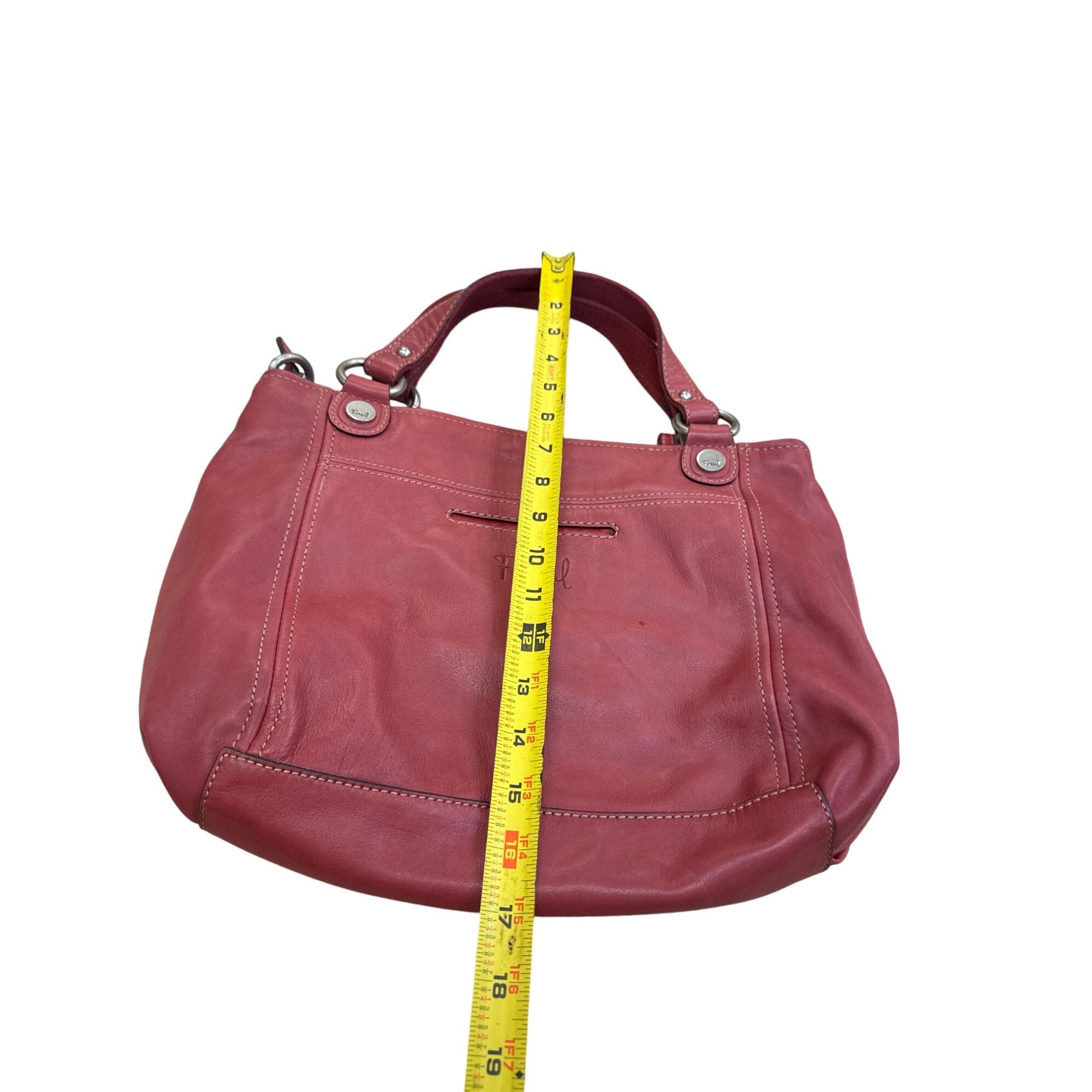 Fossil Fossil Vintage Womans Red Leather Handbag Clutch With Dual H Size ONE SIZE - 6 Thumbnail