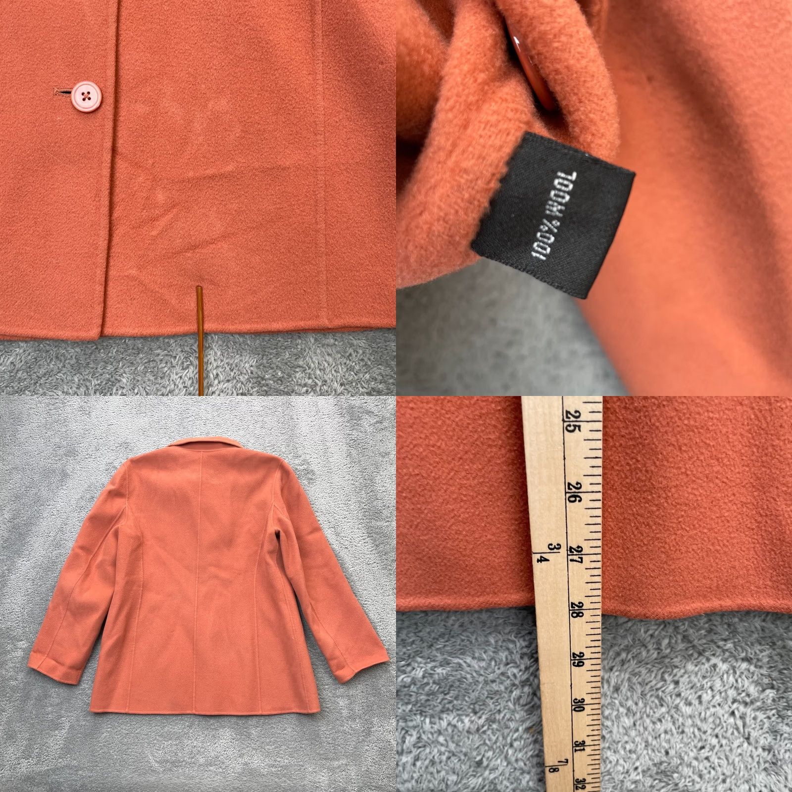 Ellen Tracy Ellen Tracy Jacket Womens L Orange Linda Allard Coat Wool Button Front Size L / US 10 / IT 46 - 8 Thumbnail