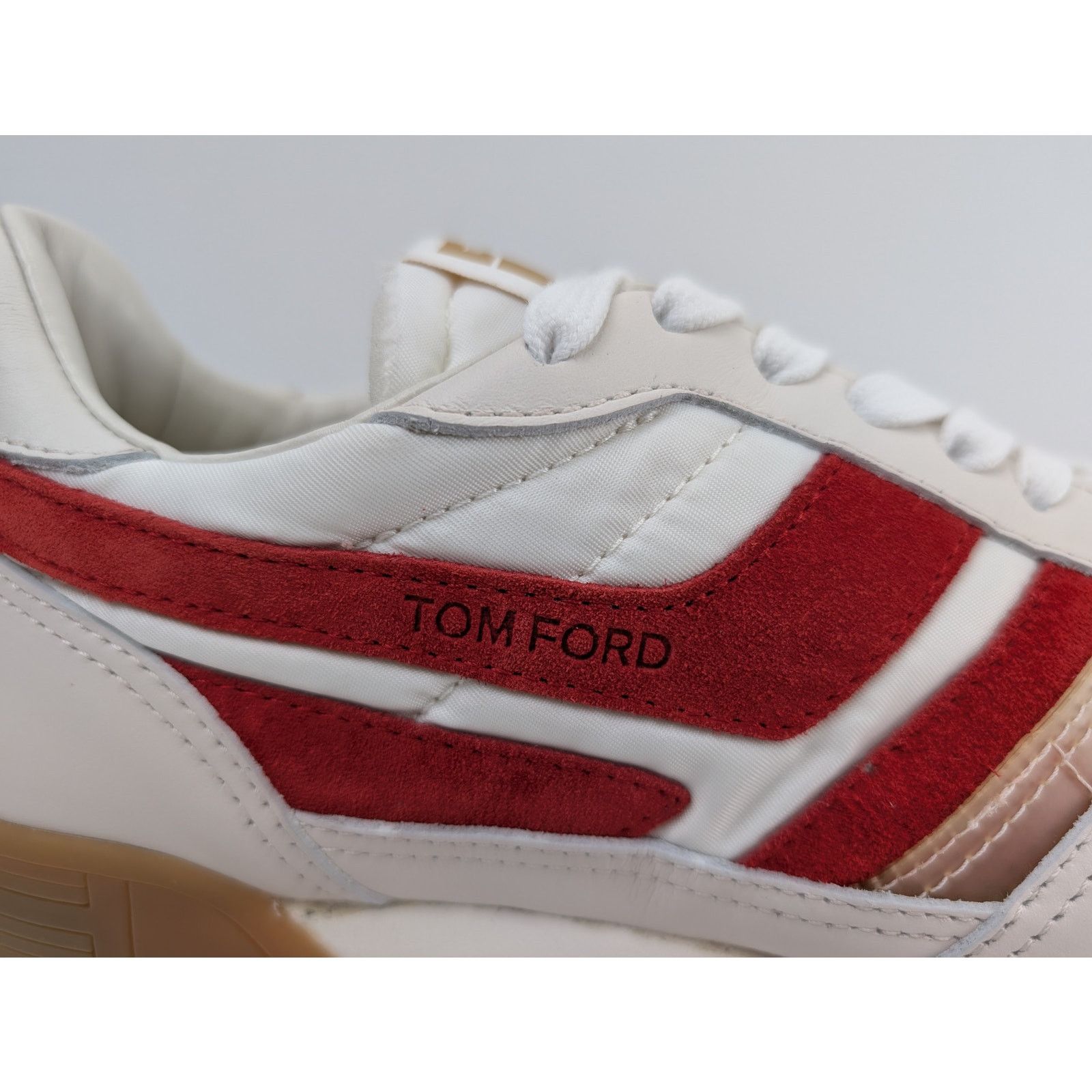 Tom Ford o1rshd1 Low Top Sneakers in off-white/Dark Red 7 Size US 7 / EU 40 - 4 Thumbnail