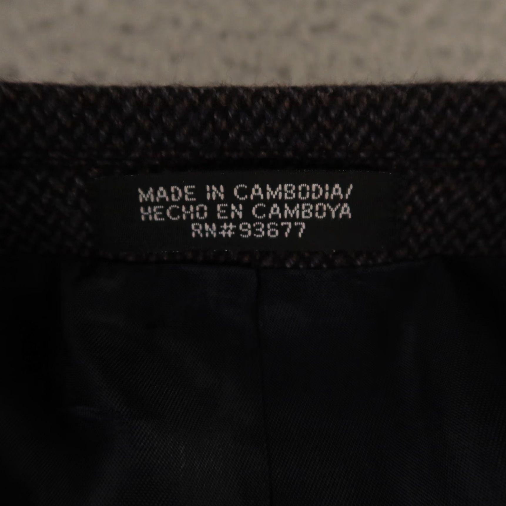 VINTAGE Stafford Blazer Mens 46R Tweed Herringbone Wool Cashmere 3-Button Notch Lapel Brown Gray Jacket Vintage 80s 90s City Preppy