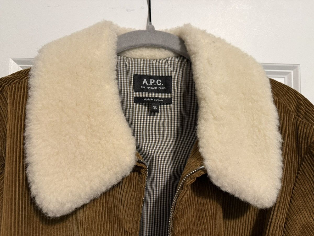 A.P.C. A.P.C. Corduroy Bomber Jacket with Genuine Shearling Collar Size US XS / EU 42 / 0 - 4 Thumbnail
