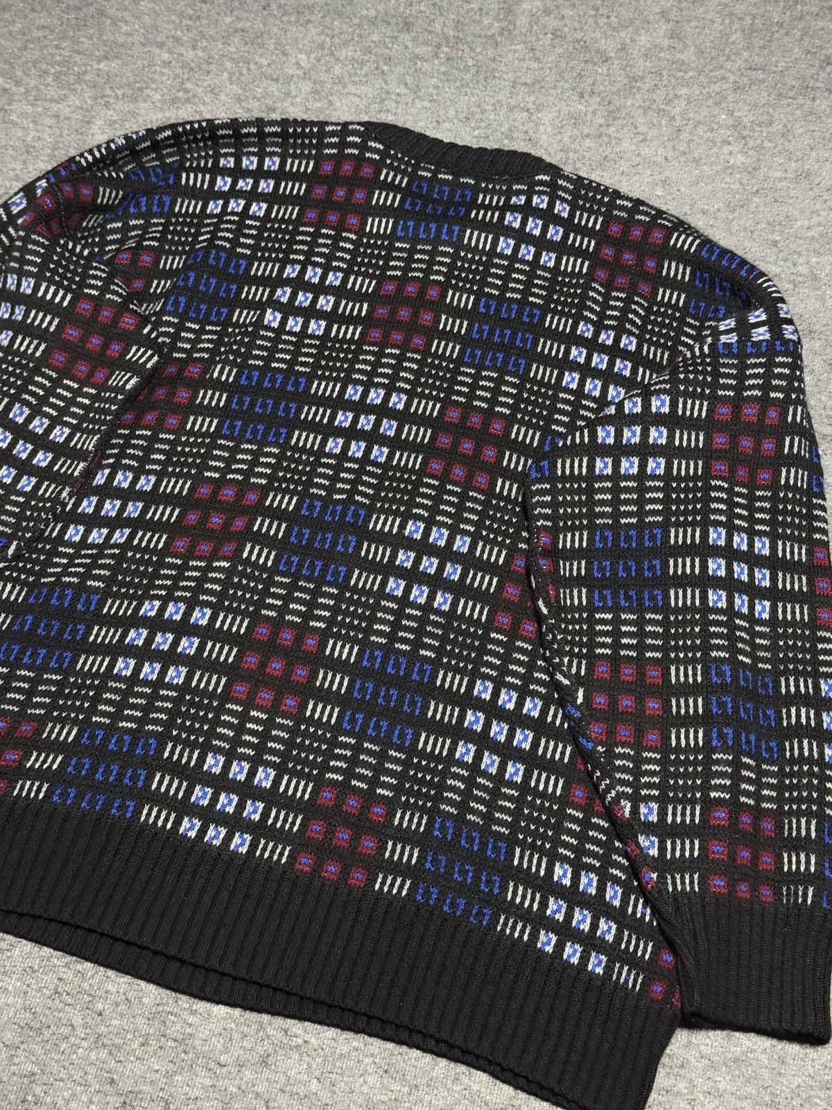 Vintage SERGIO VALENTE Men's 2X Sweater Abstract Coogi-style Biggy Size US XXL / EU 58 / 5 - 11 Thumbnail