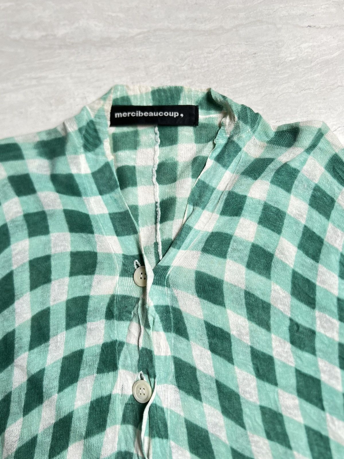 mercibeaucoup MERCIBEAUCOUP Issey Miyake Plaid Cardigan Size US XL / EU 56 / 4 - 5 Thumbnail