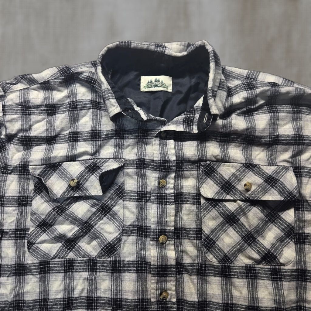 Vintage VINTAGE Timber Trail Plaid Button-Up Shirt Long Sleeve Adult Men Size XL Black Checkered Casual Outdoor Size US XL / EU 56 / 4 - 1 Thumbnail